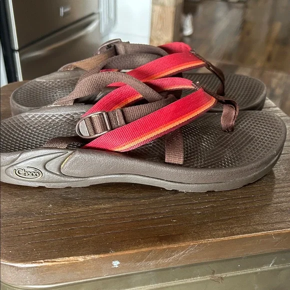Chaco Women's Sandals in Brown and Red - Picture 3 of 9
